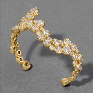 ALEXIS BITTAR • Asterales Gold Wave Cuff CZ Bracelet
